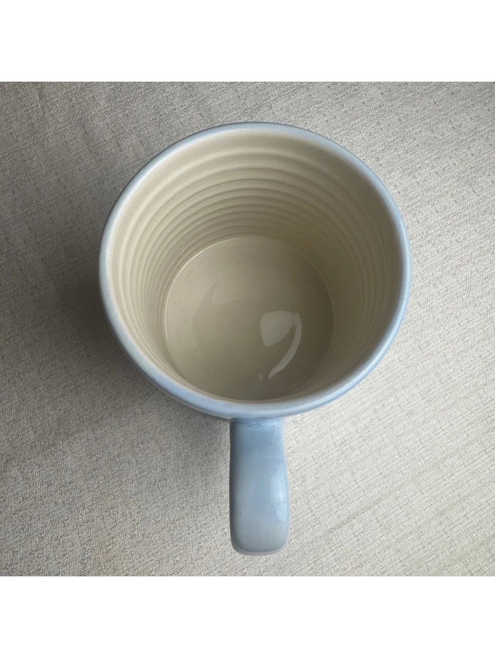 The Old Pottery Company Rainbow Mug Blue Ceramic Coffee Cup 3.75”